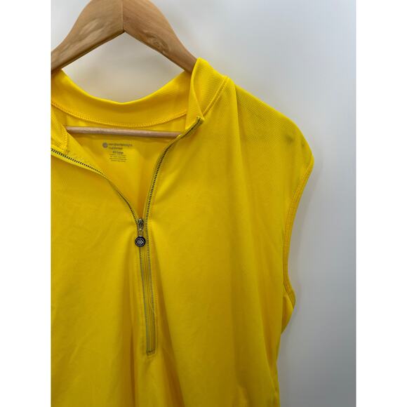 Aero Tech Designs Cyclewear Shirt Men 3XL Yellow Sleeveless Half Zip Cycling - Picture 4 of 7